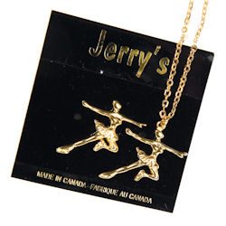 Gold Ice Skater Necklace