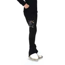 Childrens Critter Crystal Ice Skating Fleece Leggings: Penguin