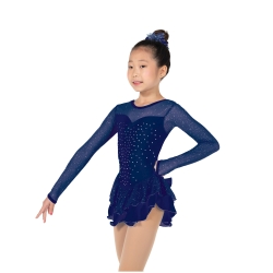 Jerrys Childrens Crystal Kisses Ice Skating Dress: Navy Blue (154)