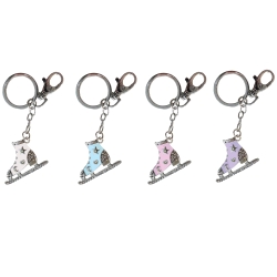 Enamel & Crystal Ice Skate Keyring & Bag Clip