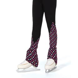 Childrens Dot Com Inset Fleece Ice Skating Leggings: Blue or Pink Dots