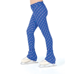 Childrens Dot Com Print Ice Skating Lycra Leggings: Blue or Pink dots