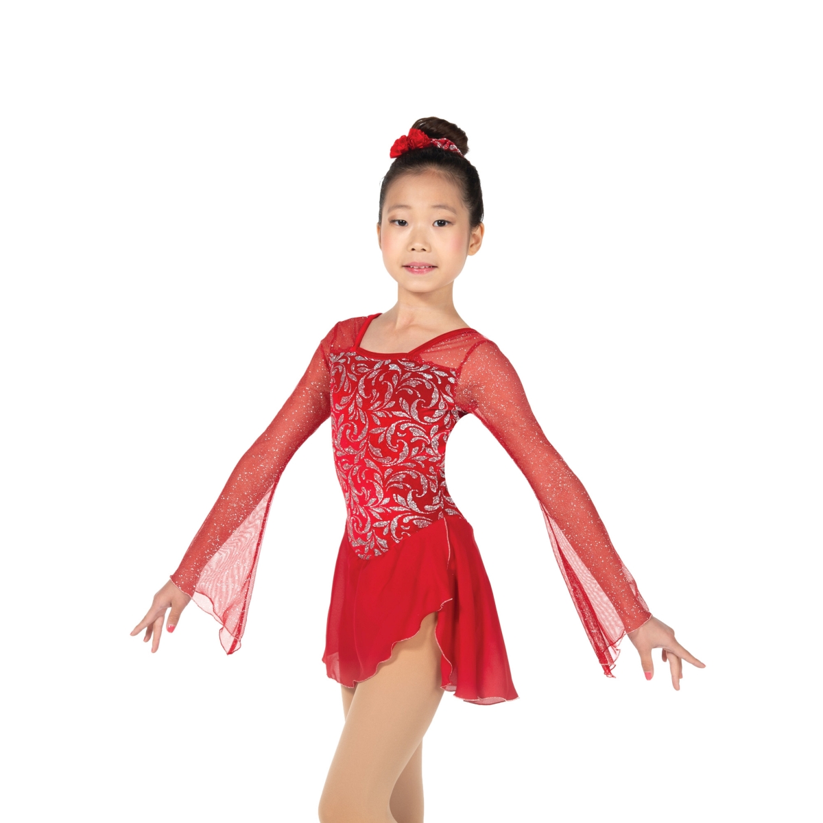 Jerrys Childrens Fire Flare Figure Skating Competition Dress (143 ...