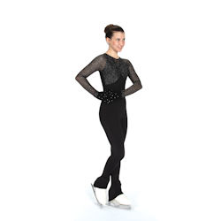 Ladies Glitter Mesh One Piece Ice Skating Outfit 