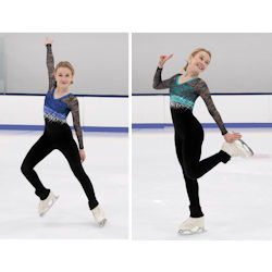 Childrens Ice Crystals 1-Piece Ice Skating Catsuit 