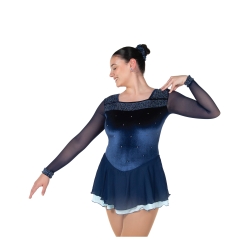 Jerrys Ladies Quadrangle Ice Skating Dress: Indigo Blue (43)