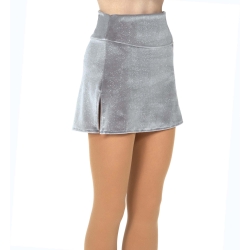 Childrens Shimmer Velvet Box Ice Skating Skirts: Silver