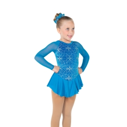 Jerrys Girls Silver Sweet Competition Ice Skate Dress: Capri Blue (175)