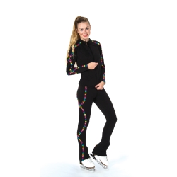 Ladies Skittles Multi Coloured Ribbon Fleece ice Skating Jacket