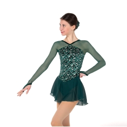 Jerrys Ladies Vignette Ice Skate Dress: Pine Green (12)